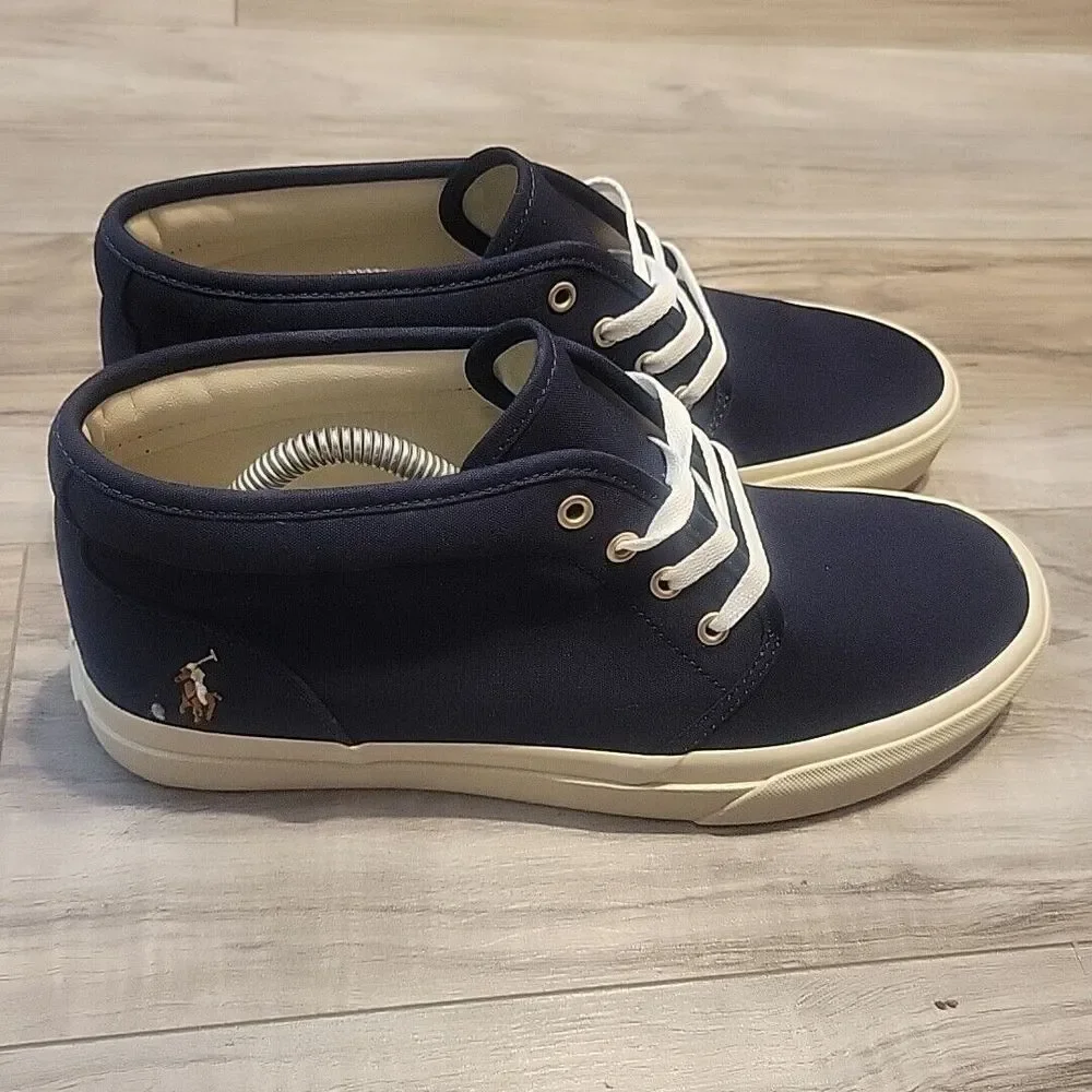 POLO RALPH LAUREN Keaton Chukka Boot‎  Mens 9 Blue Canvas Lace Up Shoes
